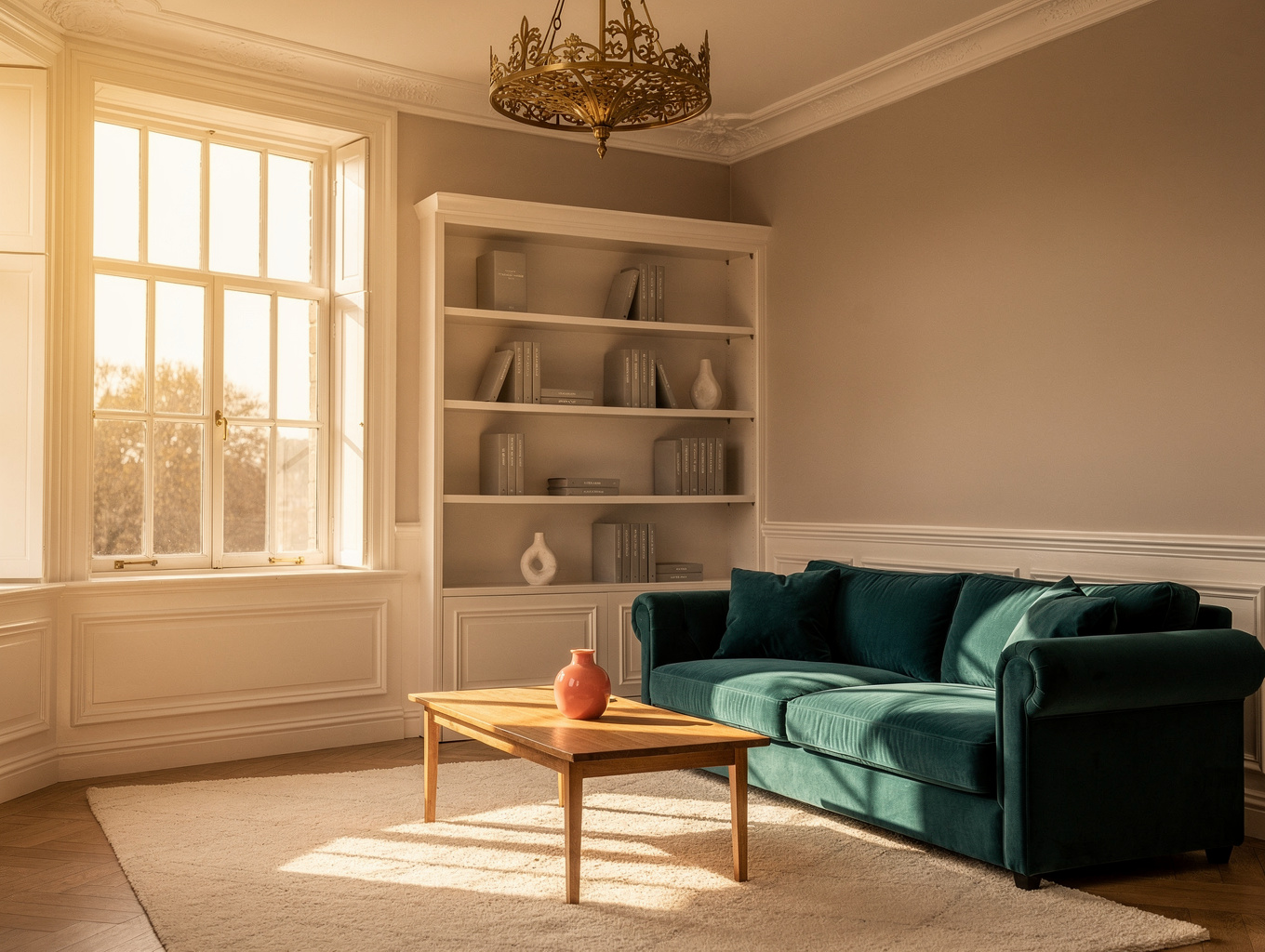 Calm and sunlit therapy office with comfortable seating